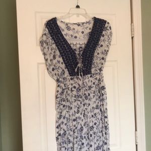 Blue and White Maxi Dress